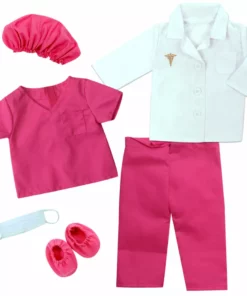 TeamsonUS Sophia's Doll Doctor Scrubs And Lab Coat Set For 18" Dolls