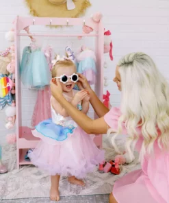 TeamsonUS Fantasy Fields Little Princess Clothing Rack With Storage And 4 Hangers, Pink Kids