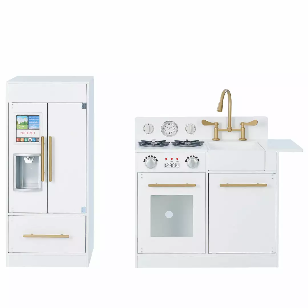 TeamsonUS Teamson Kids - Little Chef Chelsea Modern Play Kitchen - White / Gold 9 TeamsonUS Teamson Kids - Little Chef Chelsea Modern Play Kitchen - White / Gold