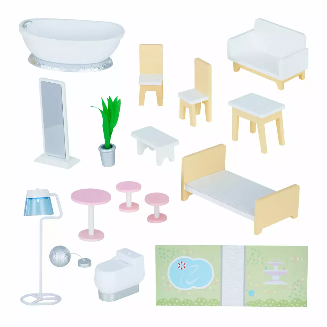 TeamsonUS Olivia's Little World Grand Dollhouse With Garden And Accessories For 12" Dolls, Purple New 6 TeamsonUS Olivia's Little World Grand Dollhouse With Garden And Accessories For 12" Dolls, Purple New