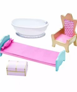TeamsonUS Fantasy Fields Kids Dreamland Castle Vanity Set With Chair And Accessories, White/Pink