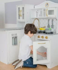 TeamsonUS Teamson Kids Little Chef Upper East Retro Play Kitchen With Effects, White