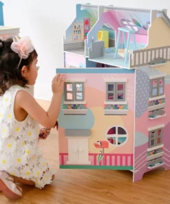 TeamsonUS Teamson Kids Sunroom Dollhouse With 11 Accessories, Multicolor