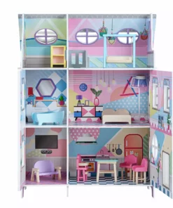 TeamsonUS Teamson Kids Sunroom Dollhouse With 11 Accessories, Multicolor