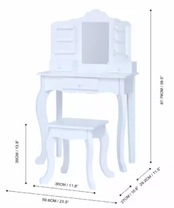 TeamsonUS Fantasy Fields Little Princess Anna Vanity Set With Mirror, Drawers, Jewelry Storage, And Stool, White New 13 TeamsonUS Fantasy Fields Little Princess Anna Vanity Set With Mirror, Drawers, Jewelry Storage, And Stool, White New