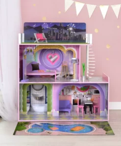 TeamsonUS Olivia's Little World Kids Wooden Dreamland Sunset 3-Level Dollhouse Set New