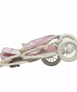 TeamsonUS Kids Olivia's Little World Polka Dots Princess Double Jogging Stroller For Dolls, Pink