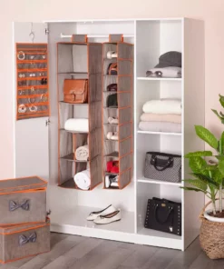 TeamsonUS Teamson Home 21-Pocket Hanging Jewelry Accessory Organizer Soft Storage