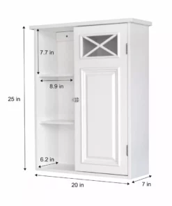 TeamsonUS Teamson Home Dawson Removable Wooden Wall Cabinet With Cross Molding, White 11 TeamsonUS Teamson Home Dawson Removable Wooden Wall Cabinet With Cross Molding, White
