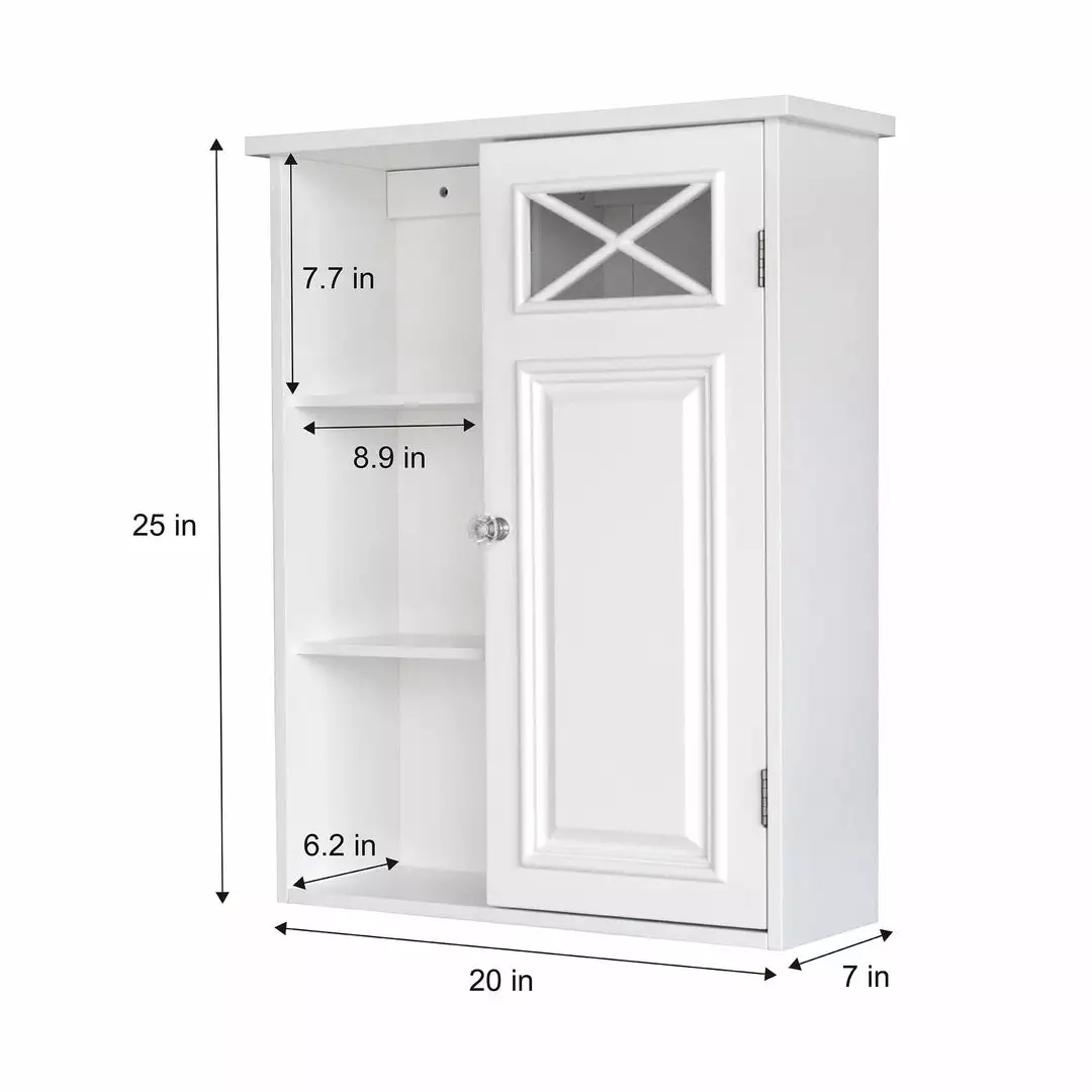 TeamsonUS Teamson Home Dawson Removable Wooden Wall Cabinet With Cross Molding, White 6 TeamsonUS Teamson Home Dawson Removable Wooden Wall Cabinet With Cross Molding, White