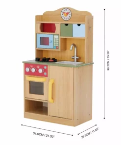 TeamsonUS Teamson Kids - Little Chef Florence Classic Play Kitchen - Wood Grain