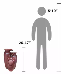 TeamsonUS Teamson Home 3-Jar Outdoor Garden Floor Fountain