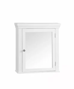 TeamsonUS Teamson Home Removable Wooden Medicine Cabinet With Crown Molded Top, White