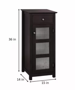 TeamsonUS Home Chesterfield Floor Cabinet, 1 Door And 1 Drawer