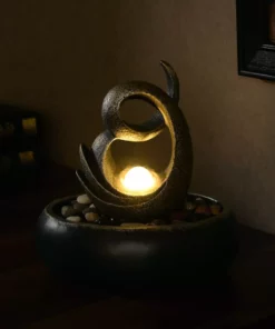 TeamsonUS Teamson Home Tabletop Water Fountain With LED Light, Bronze