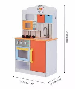 TeamsonUS Teamson Kids - Little Chef Florence Classic Play Kitchen - Coral Red / Twilight