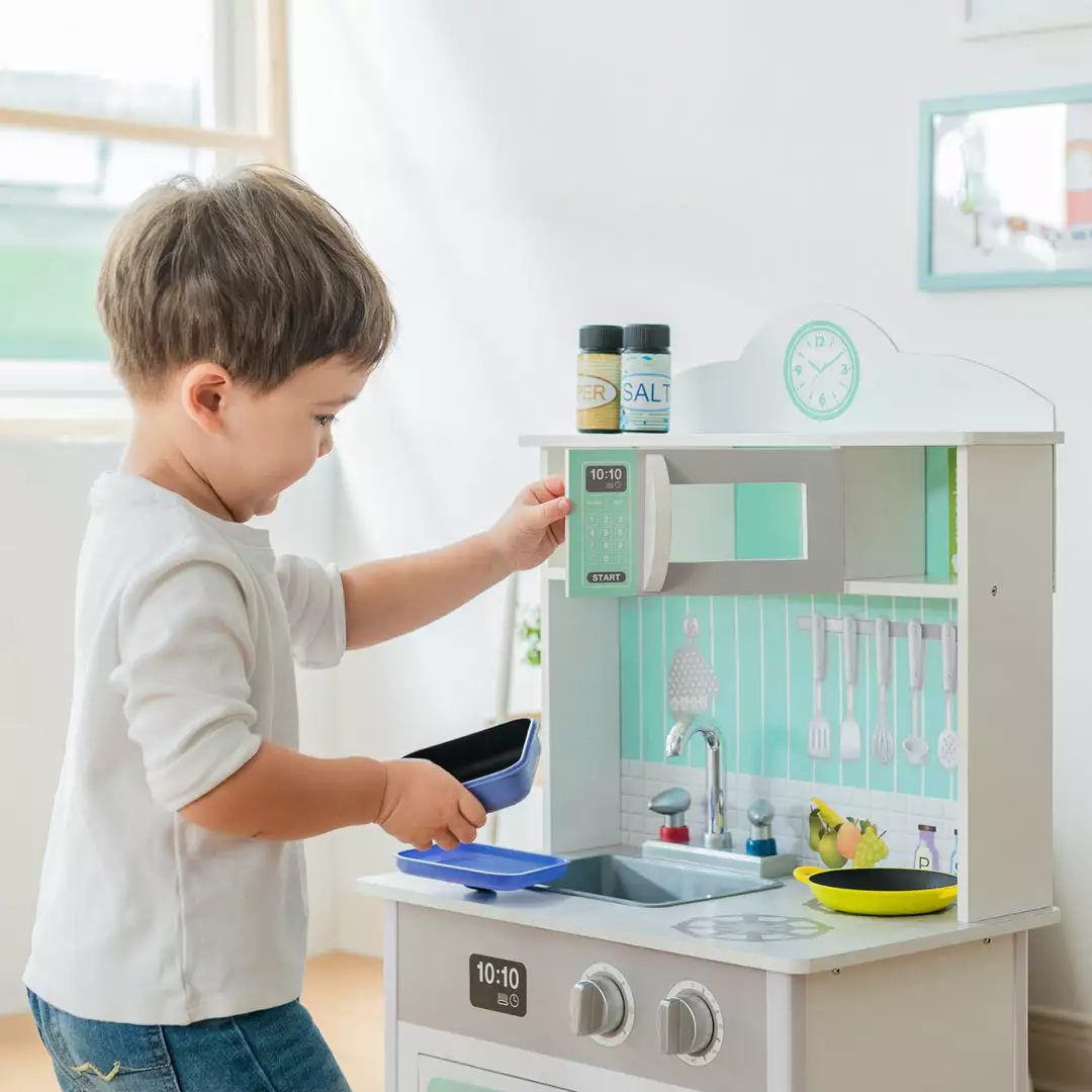 TeamsonUS Teamson Kids - Little Chef Madrid Classic Play Kitchen - Mint / Grey 8 TeamsonUS Teamson Kids - Little Chef Madrid Classic Play Kitchen - Mint / Grey