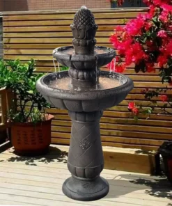 TeamsonUS Teamson Home Deluxe Pineapple 2-Tier Waterfall Fountain