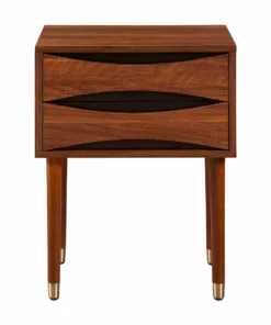 TeamsonUS Teamson Home Dawson Modern Wooden Side Table With Storage, Walnut