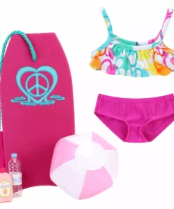 TeamsonUS Kids Sophia's Bikini And Beach Accessories Set For 18" Dolls