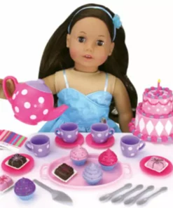 TeamsonUS Sophia's 64 Piece Dessert Tea Party Set For 18'' Dolls, Pink Kids