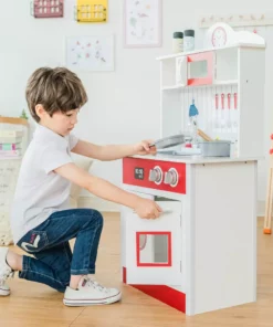TeamsonUS Teamson Kids - Little Chef Madrid Classic Play Kitchen - Red / White