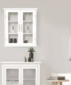 TeamsonUS Teamson Home Delaney Removable Wooden Wall Cabinet With 2 Doors, White