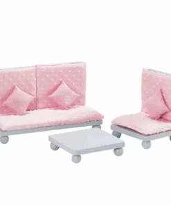 TeamsonUS Olivia's Little World - Polka Dots Princess 18" Doll Lounge Set - Grey