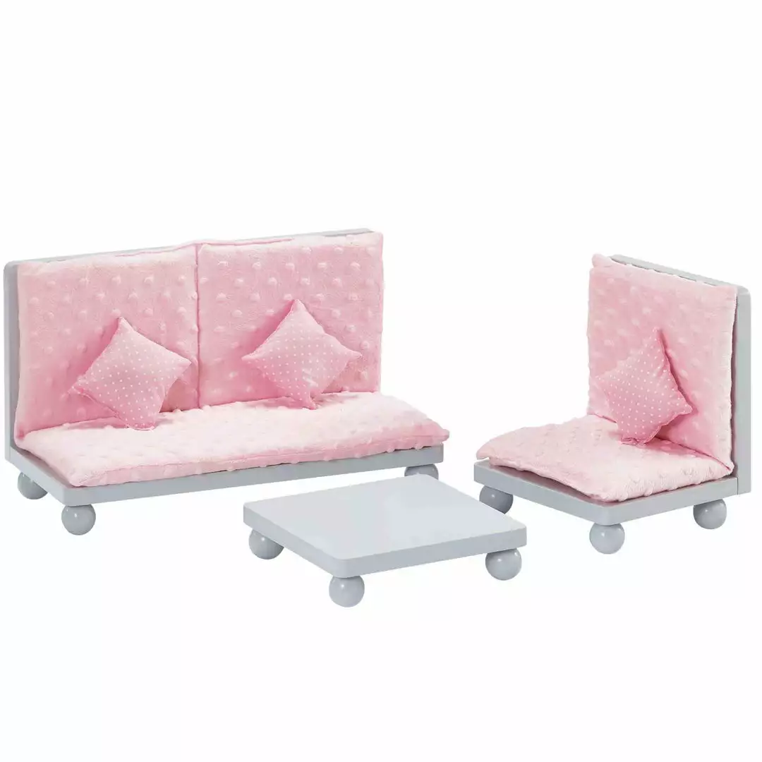 TeamsonUS Olivia's Little World - Polka Dots Princess 18" Doll Lounge Set - Grey 3 TeamsonUS Olivia's Little World - Polka Dots Princess 18" Doll Lounge Set - Grey