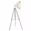 TeamsonUS Teamson Home Fascino 63" Industrial Metal Tripod Floor Lamp With Dish Shade, White