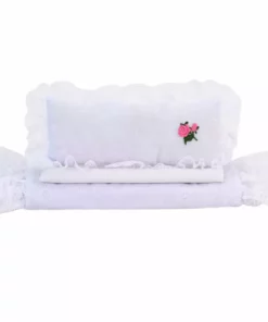 TeamsonUS Kids Sophia's 3 Piece Eyelet Bedding Set For 18" Dolls, White