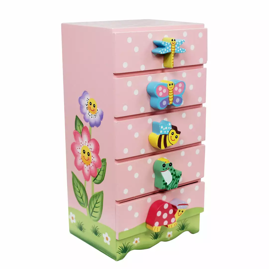 TeamsonUS Fantasy Fields Magic Garden Kids Wooden Trinket Chest, Pink 3 TeamsonUS Fantasy Fields Magic Garden Kids Wooden Trinket Chest, Pink