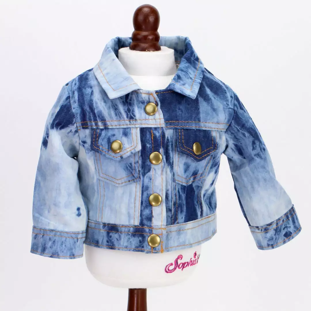 TeamsonUS Sophia's Acid Wash Style Jean Jacket For 18" Dolls, Blue Kids 4 TeamsonUS Sophia's Acid Wash Style Jean Jacket For 18" Dolls, Blue Kids