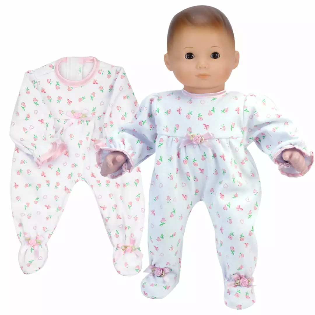 TeamsonUS Sophia's Floral Print PJ Outfit For 15'' Dolls, White/Pink Kids 5 TeamsonUS Sophia's Floral Print PJ Outfit For 15'' Dolls, White/Pink Kids