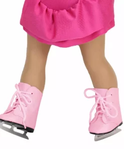 TeamsonUS Sophia's Faux Leather Ice Skates With Ties For 18