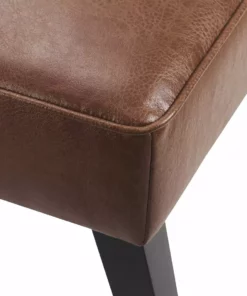 TeamsonUS Teamson Home Marc Faux Leather Lounge Chair With Pillow And Solid Wood Legs, Brown