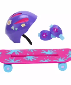 TeamsonUS Sophia's Skateboard, Helmet And Knee Pads Set For 18" Dolls, Multicolor Kids