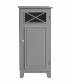 TeamsonUS Teamson Home Dawson Contemporary Narrow Wooden Floor Storage Cabinet With Door, Gray