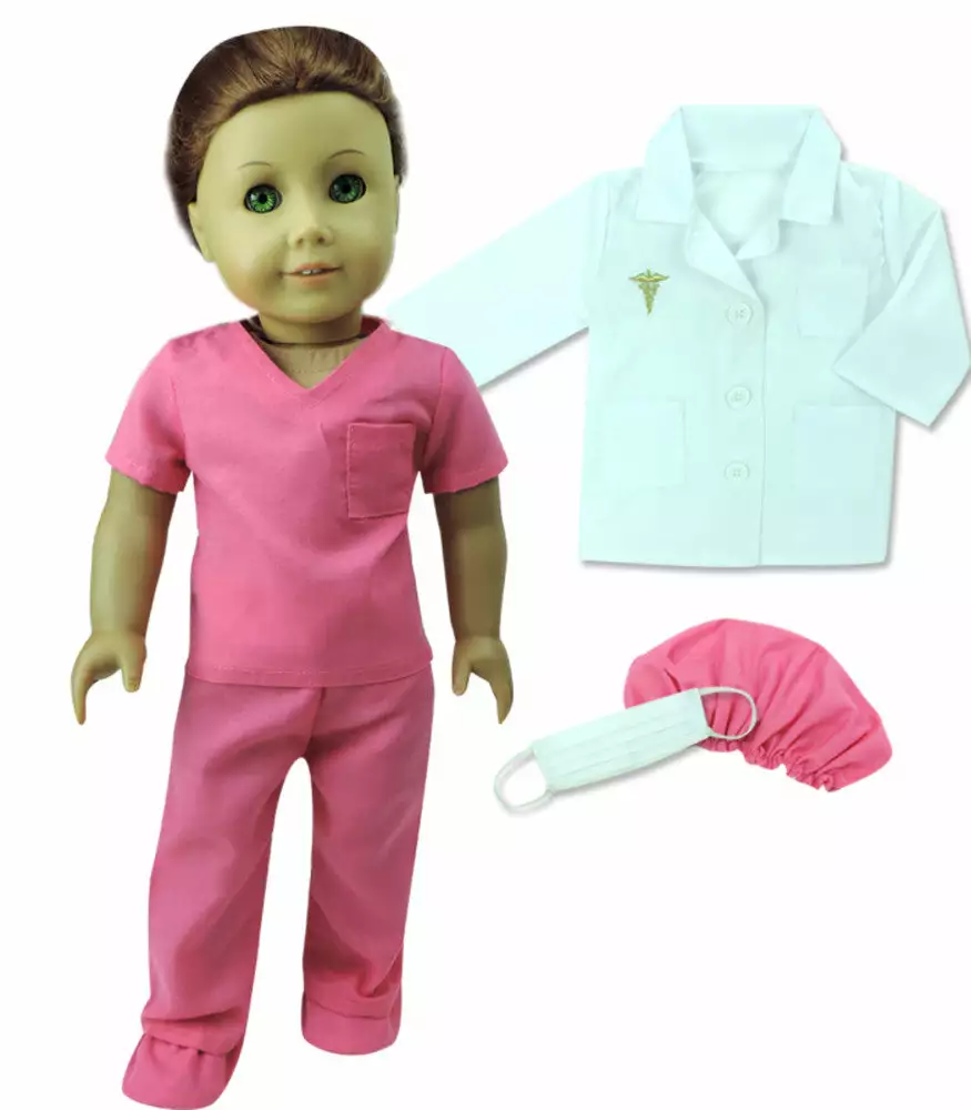 TeamsonUS Sophia's Doll Doctor Scrubs And Lab Coat Set For 18" Dolls 5 TeamsonUS Sophia's Doll Doctor Scrubs And Lab Coat Set For 18" Dolls
