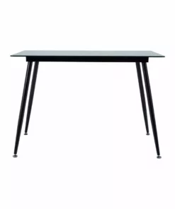 TeamsonUS Teamson Home Julianna 43 Inch Reflective Glass Dining Table Seats Up To 4, Black