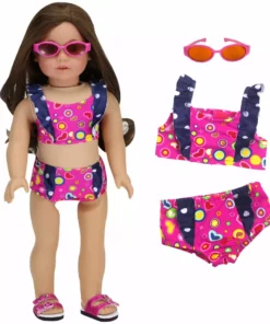 TeamsonUS Kids Sophia's 18" Doll Swimsuit Set, Hot Pink 9 TeamsonUS Kids Sophia's 18