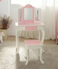 TeamsonUS Kids Fantasy Fields - Fashion Twinkle Star Prints Gisele Play Vanity Set - Pink / White 10 TeamsonUS Kids Fantasy Fields - Fashion Twinkle Star Prints Gisele Play Vanity Set - Pink / White