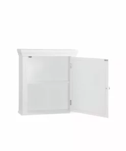 TeamsonUS Teamson Home Removable Wooden Medicine Cabinet With Crown Molded Top, White