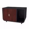 TeamsonUS Teamson Pets Large Dyad Wooden Cat Litter Box Enclosure And Side Table, Mocha Walnut