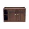 TeamsonUS Teamson Pets Robin Vented Wooden Cat Litter Box Enclosure Storage Bench, Mocha