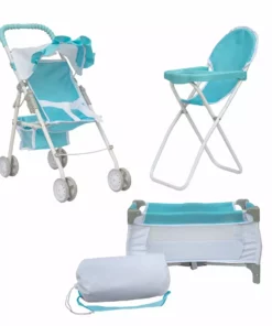 TeamsonUS Olivia's Little World 3-in-1 Baby Doll Nursery Set, Blue/White