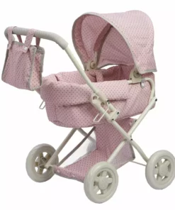 TeamsonUS Olivia's Little World Polka Dots Princess Deluxe Baby Doll Stroller, Pink Kids