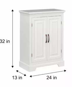 TeamsonUS Teamson Home St. James Wooden Floor Cabinet With 3 Shelves, White