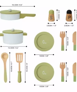 TeamsonUS Teamson Kids Little Chef Frankfurt Wooden Cookware Play Kitchen Accessories, Green 15 TeamsonUS Teamson Kids Little Chef Frankfurt Wooden Cookware Play Kitchen Accessories, Green