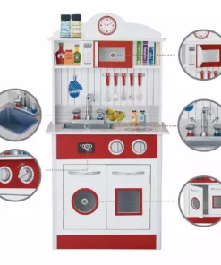 TeamsonUS Teamson Kids - Little Chef Madrid Classic Play Kitchen - Red / White